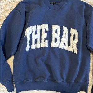 The Bar Navy Crewneck Sweatshirt with White Logo